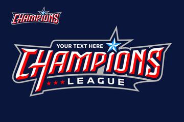 Champions Text Typography vector stock, For The Winner, Championships, League And Others