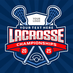 Lacrosse Logo Stock For Event Championships, Tournament, League And Ohers