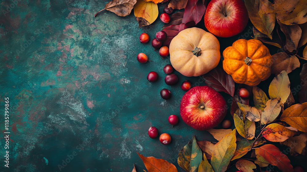 Poster autumn colorful leaves background for thanksgiving design. jpeg version also available in gallery