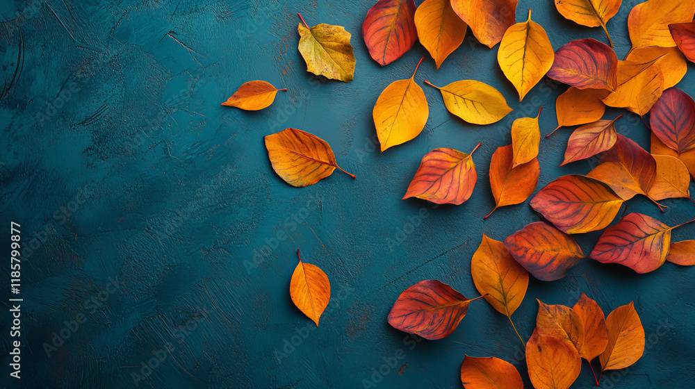 Poster autumn colorful leaves background for thanksgiving design. jpeg version also available in gallery