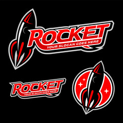 Sports Rocket Logo Stock Vector