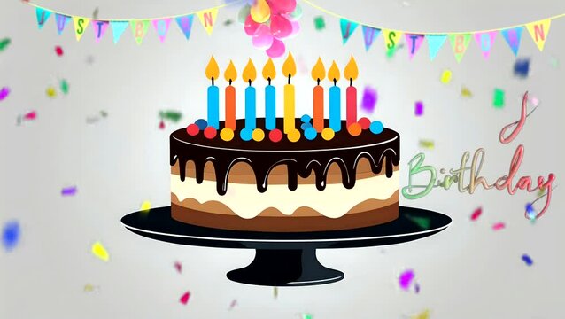 birthday cake with candles
