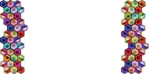 abstract multicolor geometric modern overlapping hexagons background. Unusual color shapes for your message. Business or tech presentation, app cover template