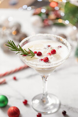 Mistletoe Margarita is a festive  classic cocktail with white chocolate, tequila and cranberry