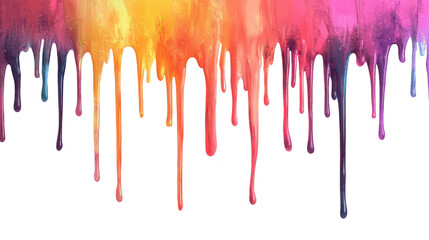 Colorful drips, a vibrant abstract cascade of liquid color in motion