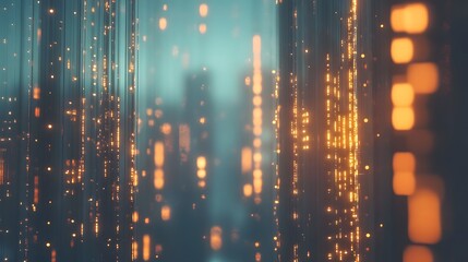 Abstract Glowing Lines  City Lights  Night  Technology Background