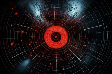Futuristic head up display - hud - interface with a red target and data analysis system, ideal for technology and gaming projects
