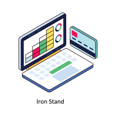 Iron Stand isometric Colored illustration. EPS File stock illustration