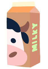 Chocholate Box Milk Cartoon | Chocholate Box Milk Illustration