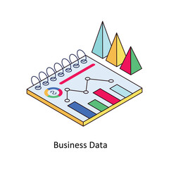 Obraz premium Business data isometric Colored illustration. EPS File stock illustration 