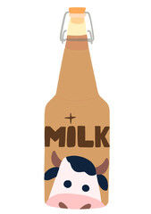 Chocholate Bottle Milk Cartoon | Chocholate Bottle Milk Illustration
