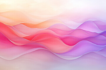 Fototapeta premium 柔らかなパステルカラーの流れる波模様 – 優雅でロマンチックな抽象アート