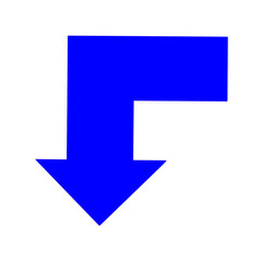 直角に曲がる矢印のイラスト