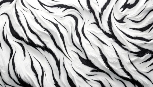 An uninterrupted pattern of black and white tiger fur, showcasing the bold stripes and textures of a white tiger
