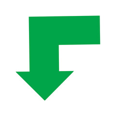 直角に曲がる矢印のイラスト