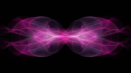 Fototapeta premium Pink energy waves flow, dark background, digital art, design element