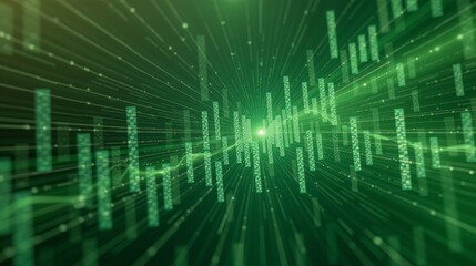 Obraz premium Dynamic Green Abstract Background Showcasing the Future of Digital Technology