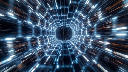 Fototapeta premium Mesmerizing Hexagon Grid with Dynamic Motion Blur for a Futuristic Technology Look