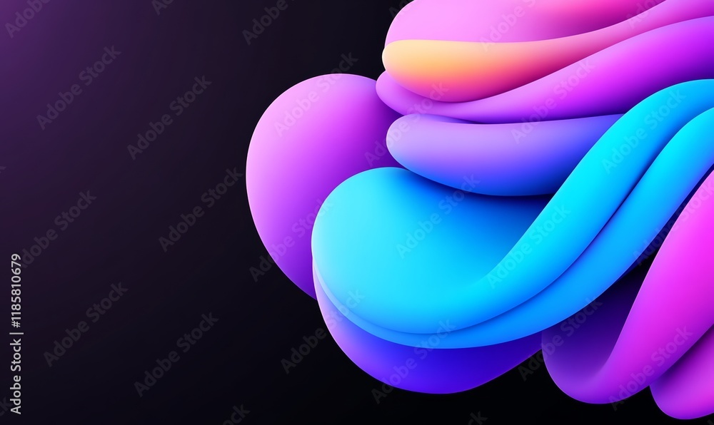 Poster colorful, abstract image of a purple, blue, and orange blob. the image is a representation of a comp