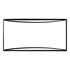 rectangle with irregular lines, giving it a slightly distorted appearance.Vector illustration.
