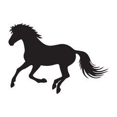  silhouette of a running horse, Drawing the silhouette of horse , Horse Icon 