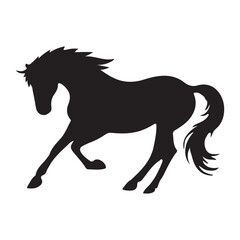  silhouette of a running horse, Drawing the silhouette of horse , Horse Icon 