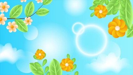 vibrant 3d flowers and leaves blending into a colorful floral background seamless 4k video background motion pop art design