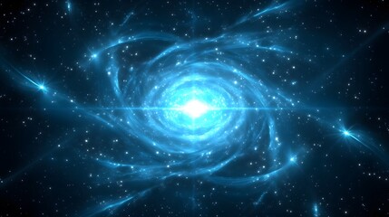 Obraz premium Cosmic Nebula Glowing Stars and Galaxy Swirl