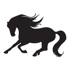  silhouette of a running horse, Drawing the silhouette of horse , Horse Icon 