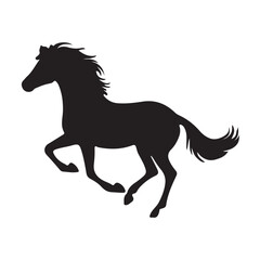  silhouette of a running horse, Drawing the silhouette of horse , Horse Icon 