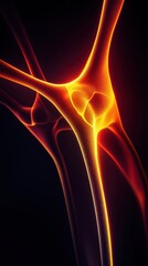 Obraz premium Abstract fiery network, glowing energy, digital art