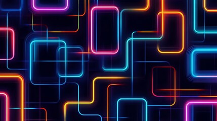 Vibrant Neon Geometric Abstract Background