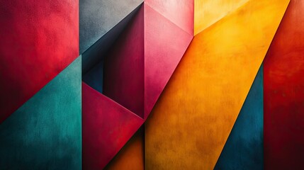 Fototapeta premium Vibrant Geometric Abstract Art: A Symphony of Color and Shape