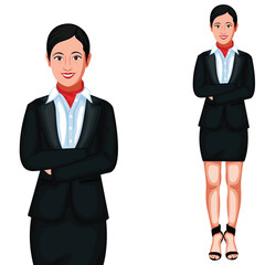 Obraz premium Indian Air Hostess Cartoon Character Vector Illustration (Royalty free)