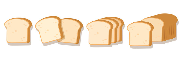 Bread sliced bakery icon set vector illustration