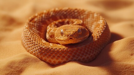 Fototapeta premium Desert Diamondback Rattlesnake in the Sahara Desert Sand Dunes