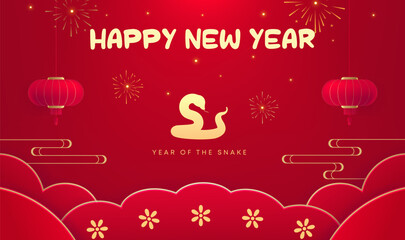Naklejka premium Spring Festival background design to celebrate the Spring Festival red background