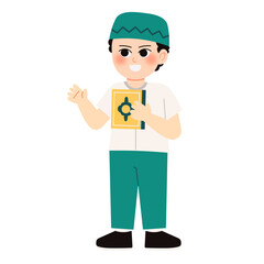 Islamic School Student Boy with Al Qur'an 