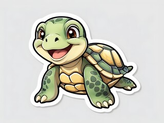 Cute cartoon baby turtle sticker.