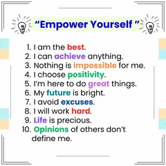 This is a pixel design illustrating the empowering affirmations of self-confidence, determination, and positivity.