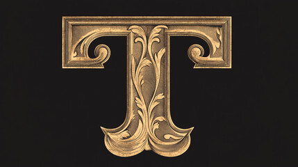 Capital letter T in retro style for design. Vector version also available in gallery