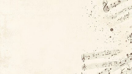 Aged Musical Score Background With Grunge Texture