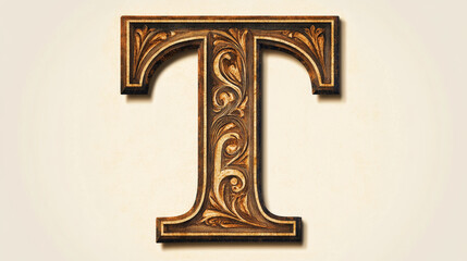 Capital letter T in retro style for design. Vector version also available in gallery