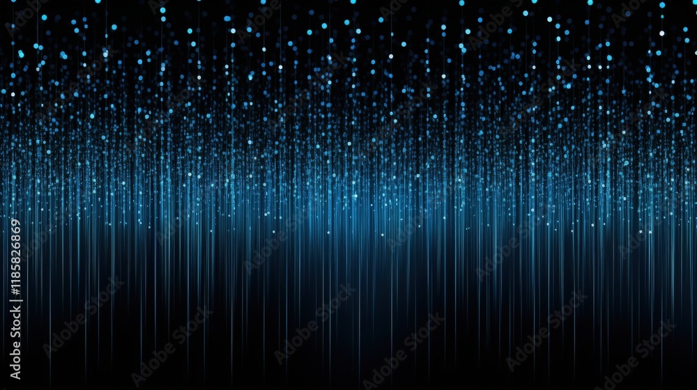 Poster beautiful abstract digital background featuring rain effect with blue gradients and light reflection