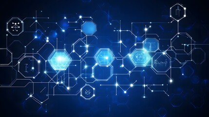 Obraz premium Global Network Digital Technology Abstract Background