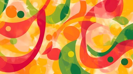 Abstract Colorful Background  Red  Orange  Yellow  Green Shapes
