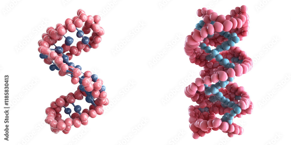 Poster microscopic view of crispr gene editing with molecular structures