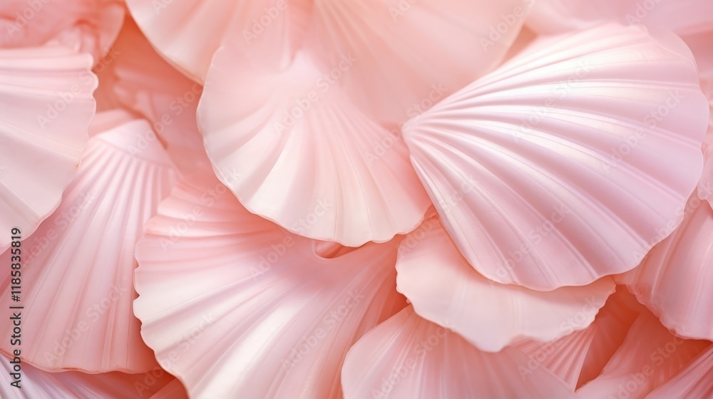 Poster beautiful abstract background of textured shells in soft pink hues perfect for elegant designs and s