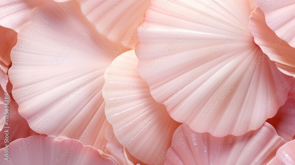 Poster beautiful abstract background featuring soft pink texture with delicate shell shapes for creative an