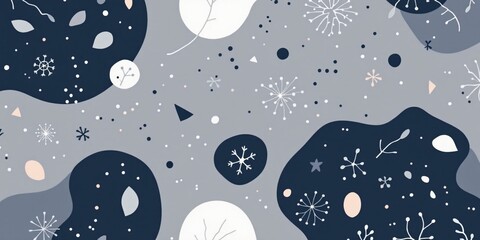 Minimalist Winter Design with Geometric Shapes and Botanicals